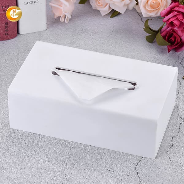 Hvid Tissue Box Cover Akryl Stor Tissue Dispenser Holder til