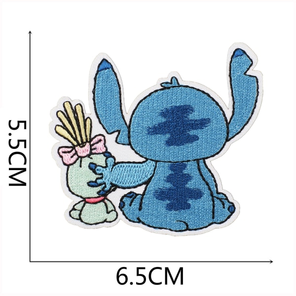16 st Lilo & Stitch broderade sy-på-lappar för kläder, jackor