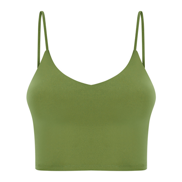 1 stk. Crop Top Spaghetti Stropp Tank Camisole Top Basic Sport