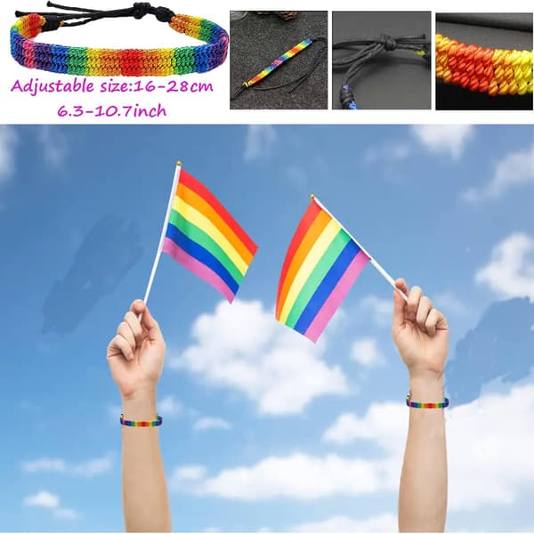 10 st Rainbow LGBT Pride Armband Handflätade Vänskapsarmband