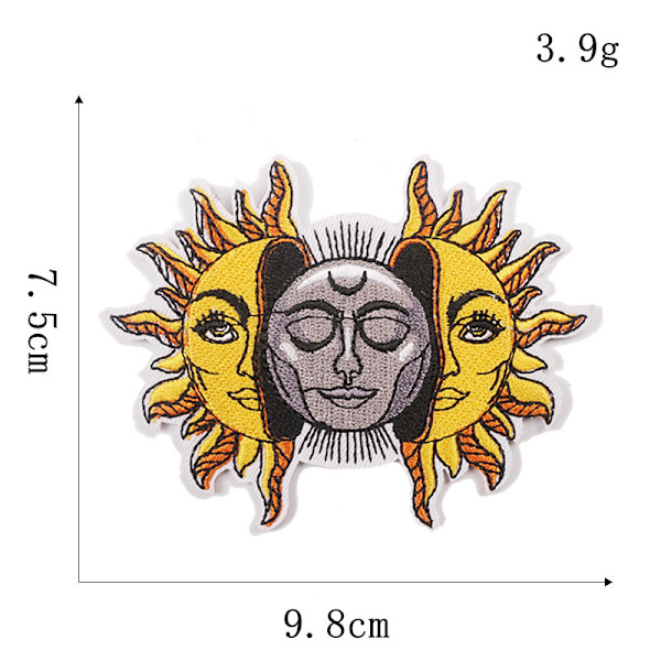 13 stk. Badge udsøgt sol kaktus broderet stof patch klud