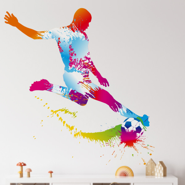 Fotbollsväggdekor Fotbollsklistermärken för väggfotbollsrumsdekorfot