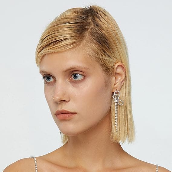 Vedhæng Øreringe Sølv Dangle Øreringe Kvinders Rhinestone Øreringe