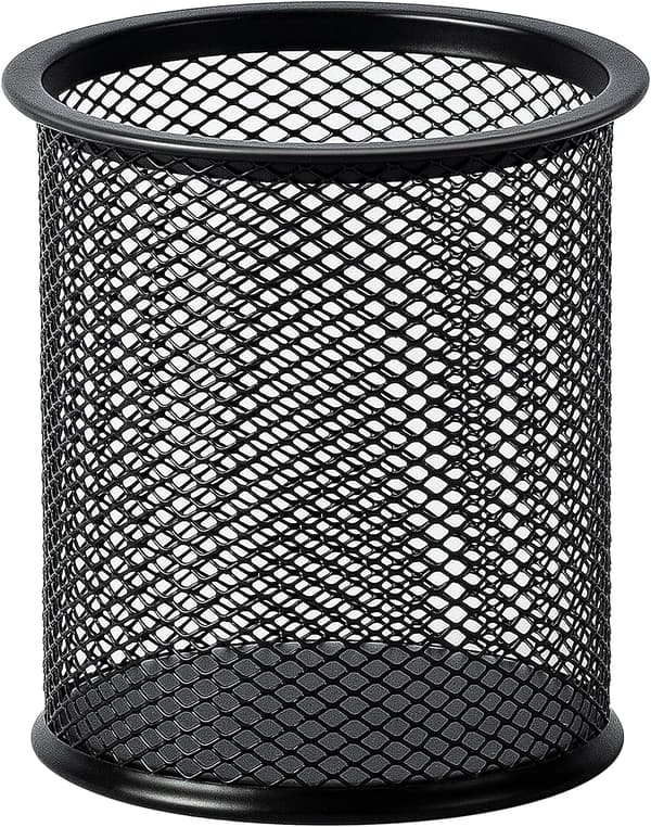 Wire Mesh Pen Cup, Sort，2 sæt