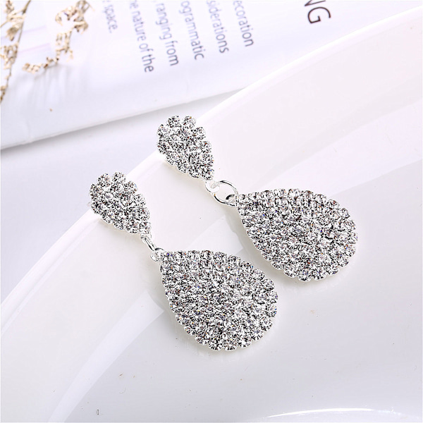 Kvinners Rhinestone Crystal Bryllup Brud Dråpe Dangle Lysekrone