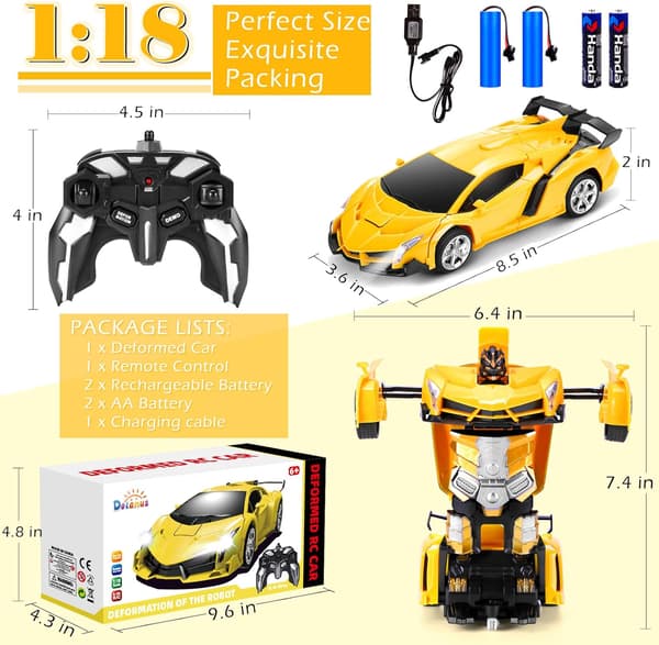 Fjernstyrt bil - Transformer Robot RC-biler: En-knapps transformasjon