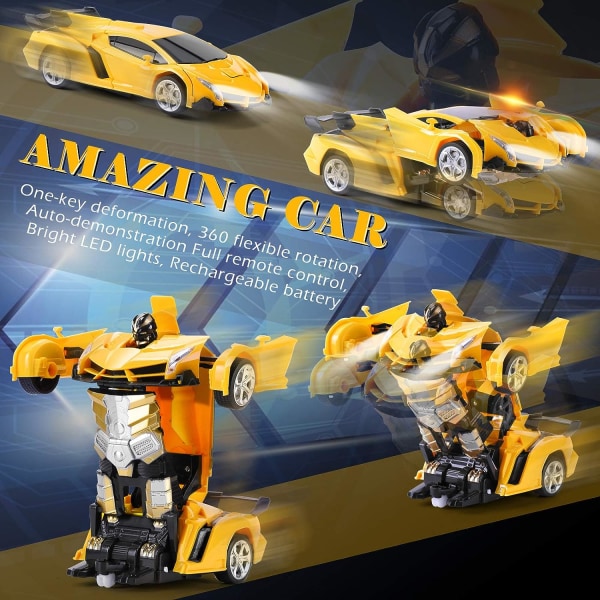 Fjernbetjening Bil - Transformer Robot RC Biler : One-Button Transfo