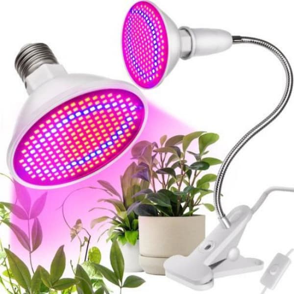 Plantelampe med klips - Plantebelysning - Lampe for planter Hvit