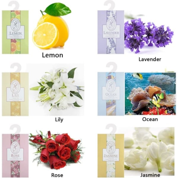 6 stk. duftposer, pakke med 6, naturligt mølmiddel, lavendel b