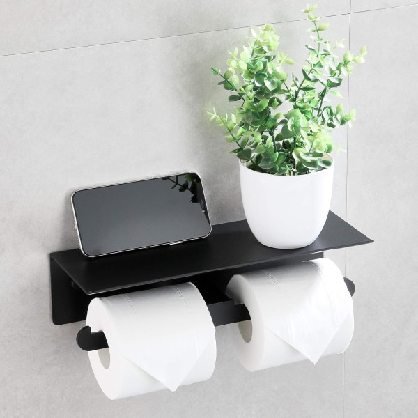 Itsekiinnittyvä wc-paperiteline Kaksinkertainen wc-rullapidike No Dr