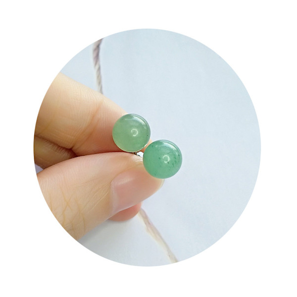 Grønne Jade Ørepynt Stud, Jade Stud Ørepynt for Kvinner og Menn, 925 S