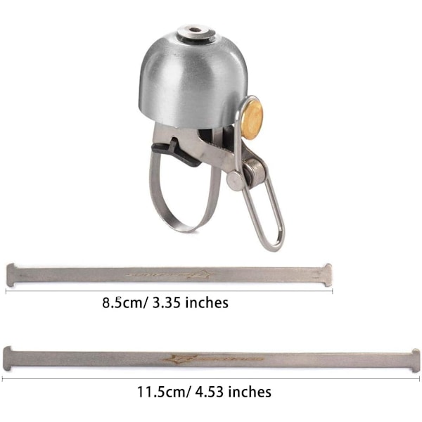 Cykelklokke, cykelhorn til 22-36 mm styr (sølv)