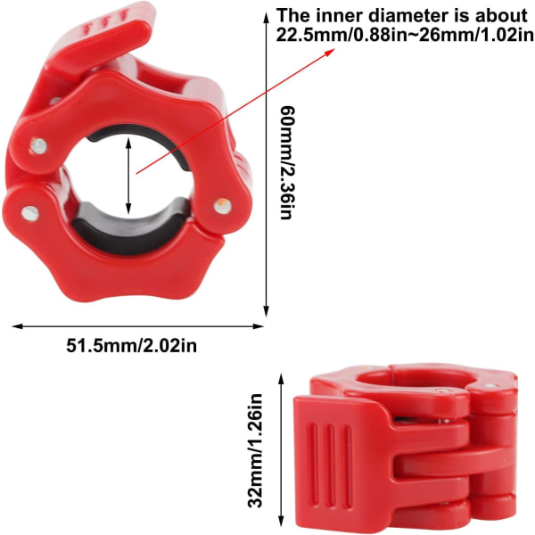 25mm klämring 2 st låsring för hantel vikt