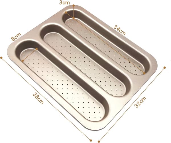 Perforert baguetteform baguetteform 3 tykk karbonstål non