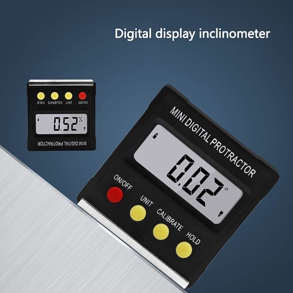 Svart digital mini elektronisk inklinometer hellingnivå magnetisk A