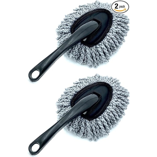 grey 2pk Microfiber Car Duster, Brush, Soft Scratch Free Reusable