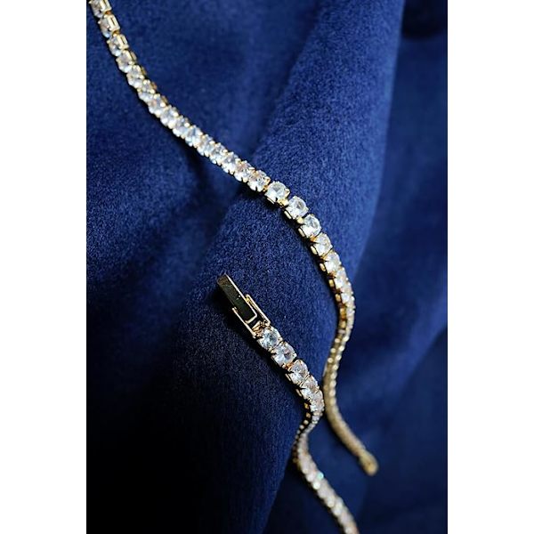 Forgyldt Tennis Armbånd med Cubic Zirconia - Tennis Armbånd Guld