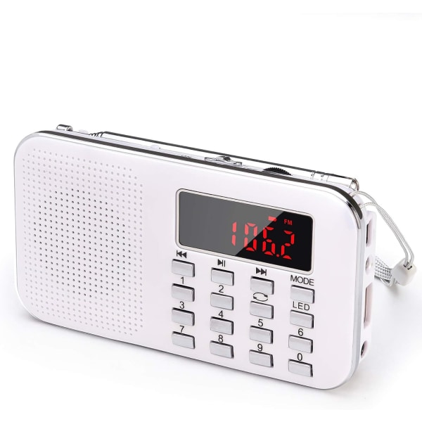 Kannettava AM-radio Ultra-ohut AM FM MP3 AUX USB, 1200MAH lataus