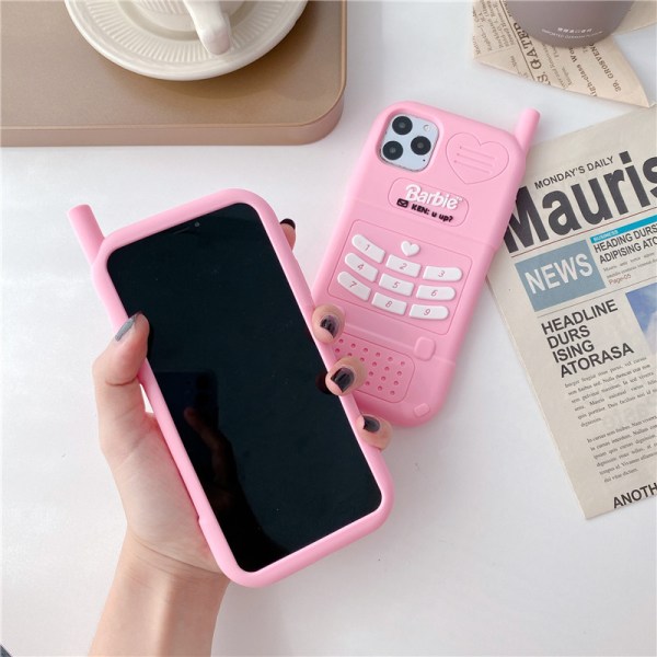 Pink silikone etui kompatibel med iPhone 13 Pro Max 6,7 tommer, 3