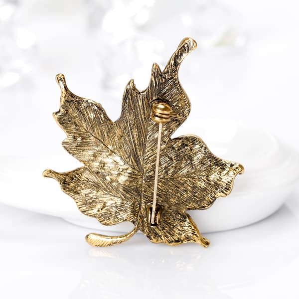 Kvindernes Farve Diamant Rhinestone Ahornblad Brosche Pin