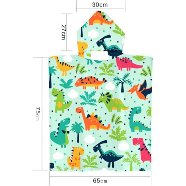 C-Dinosaur Strandhåndklæder Sandproof Badeponcho, Sød Lille Håndklæde M