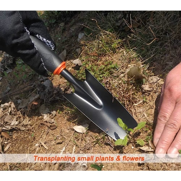 Hagespade, Hagespade i karbonstål, Smal spade med ergonomisk håndtak (Svart)