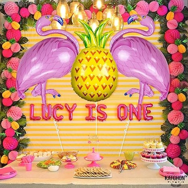 Kæmpe flamingo balloner med ananas balloner - Flamingo ballon