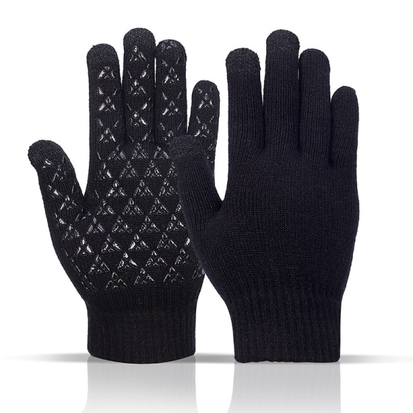 1pc noir Gants Hiver, Gants Hiver Chaud Tactile Antiderapant Supe