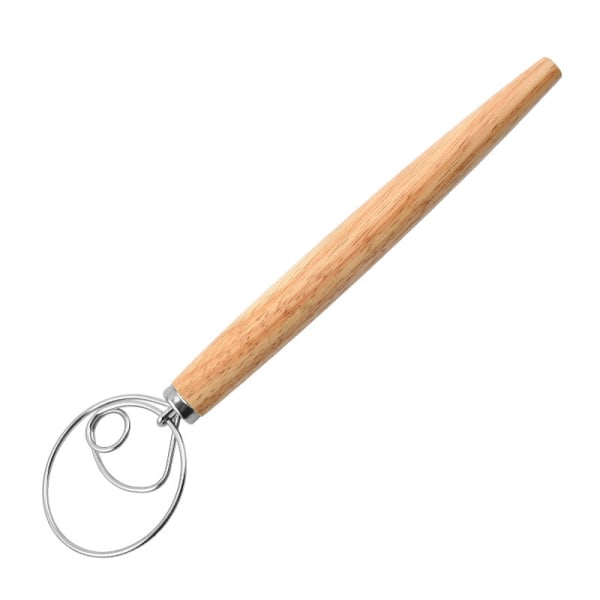 Tanskalainen taikinavispilä hollantilainen vispilä koukku puinen käsisekoitintyökalut C