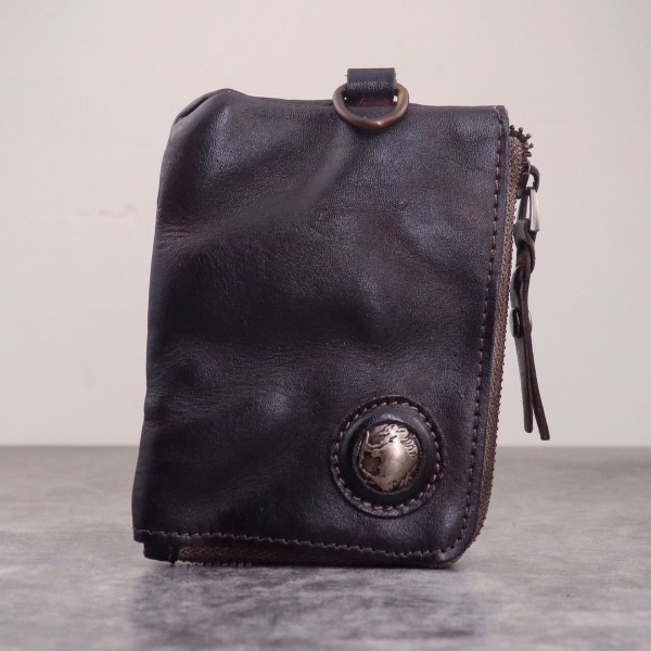myntpung for menn Vintage Mini lommebok Original Leather Change Po