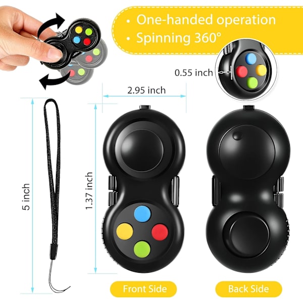 2 kappaletta Fidget Pad Sensory Fidgets Controller Pad -kädessä pidettävä Fidge