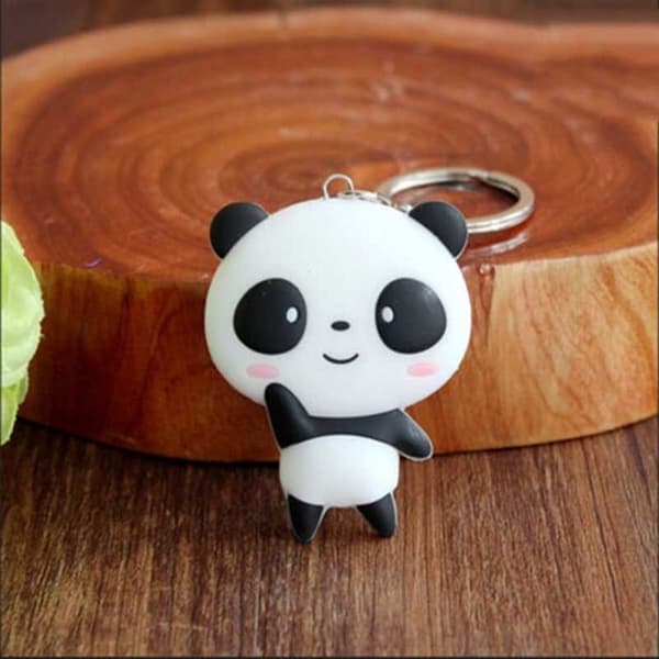 Silikoninen Panda-sarjakuva avaimenperä