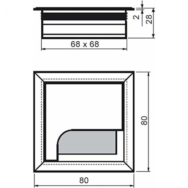 4 kpl Neliömäiset Johdinläpivientikannet 80x 80mm Työpöydän Uppoasennukseen