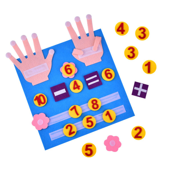 Kid Montessori Leksaker Filt Finger Numbers Math Toy Barn Räkna