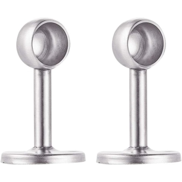 Set med 2 klesskapsstangstøtter i rustfritt stål Diameter 19 mm