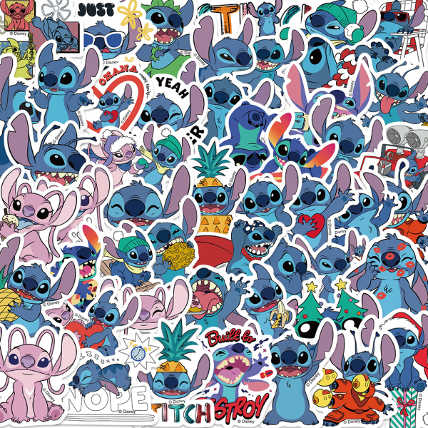 50 st Stitch Stickers, Lilo & Stitch Stickers för vattenflaskor,