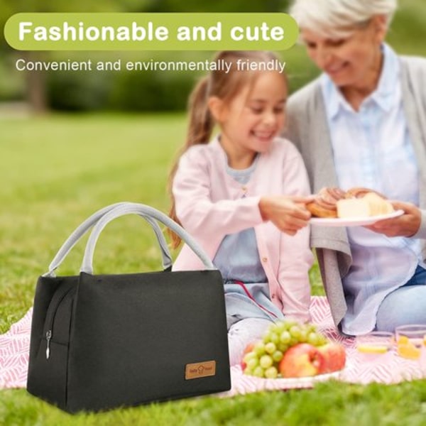 Lounaslaukku Eristetty Lounaslaukku Tote Laukku Musta Naiset Lounaslaukut Fab