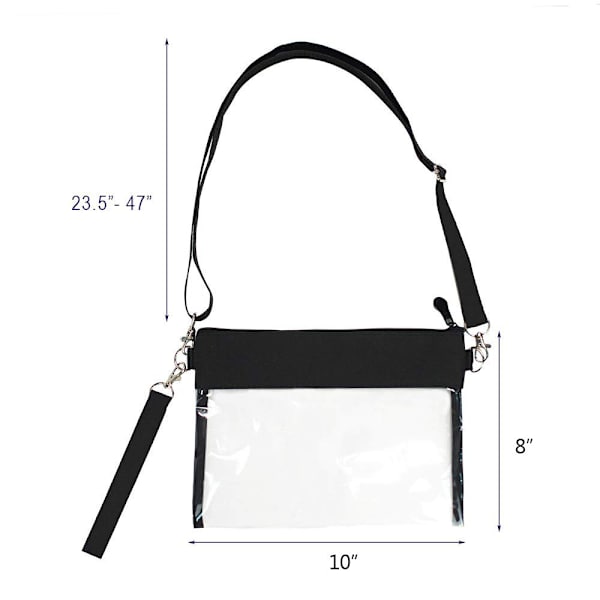 Läpinäkyvä crossbody-laukku, stadionhyväksytty PU-nahkainen läpinäkyvä konserttilaukku B