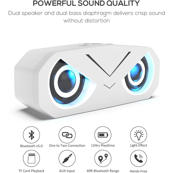 Bluetooth-høyttaler, bærbar trådløs Bluetooth 5.0-høyttaler med L