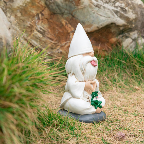 Gnome George med Zen Frog - Denna trädgårdstomte kombinerar fred, Tr