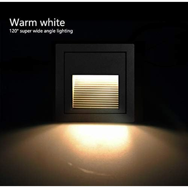 3W LED indbygget væglampe firkantet trappe lys trin lys (varm