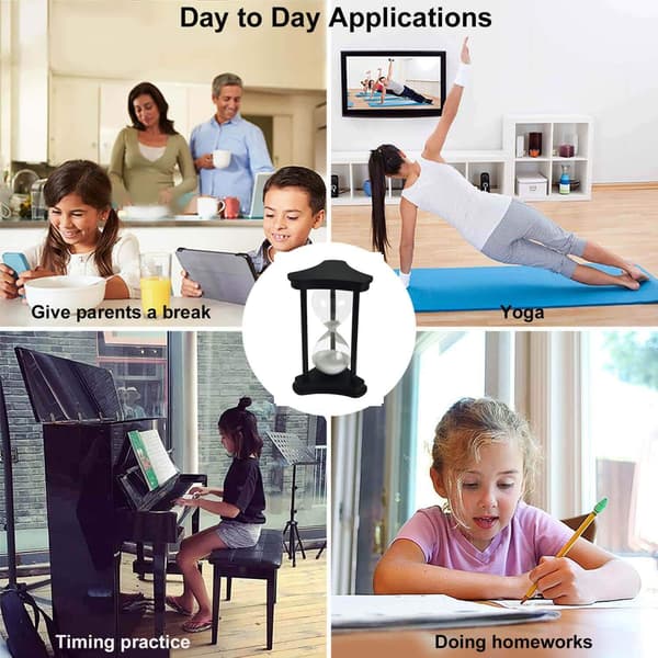 Timeglas Timer til 60 Minutter Sandglas Timer 60 Minutter Skoledekoration Ornament Sand Timer Ur Hvid