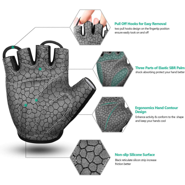 Herrhandskar MTB-handskar för kvinnor och män Cykelhandskar Halvfingerdyna
