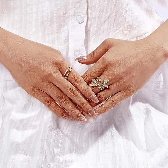 Ring - Vintage Wrap Stacking Statement Ring, Høy Kvalitet Cubic Z