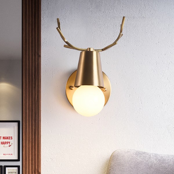 Kobbervæg Moderne Minimalistisk Stue Baggrundsvæg Soveværelse Sengebord Baglampe Enkelt Hoved Glasvæglampe