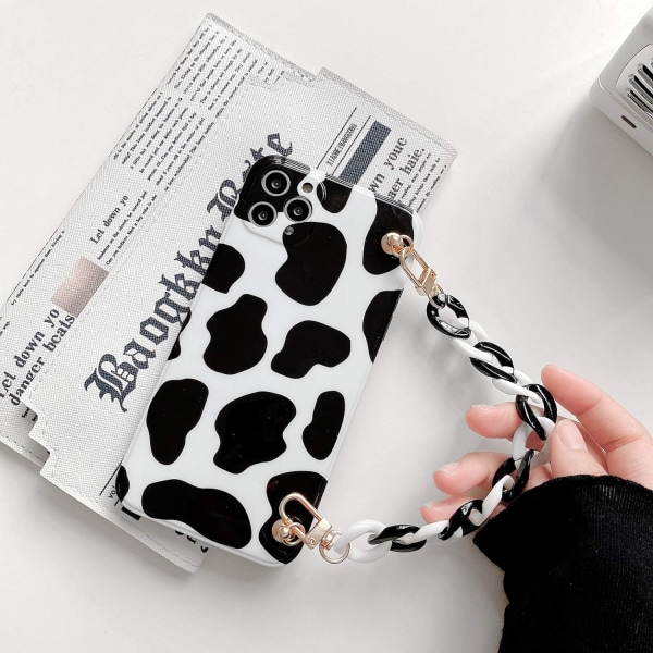 Cute Cow Print Case kompatibelt med iPhone 13 Pro Kawaii Fashion