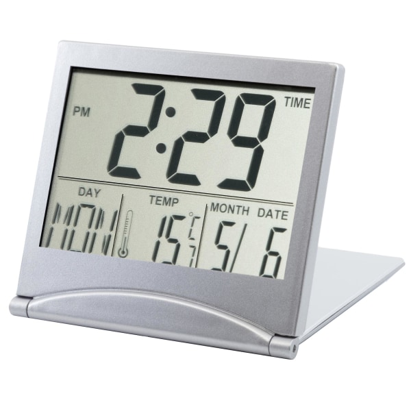 Digital LCD-skrivbordsklocka Temperatur Reseklocka