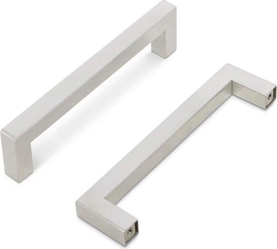 Matt Børstet Sølv - (10-pak) Moderne Greb 3-3/4 Tommer (96mm)