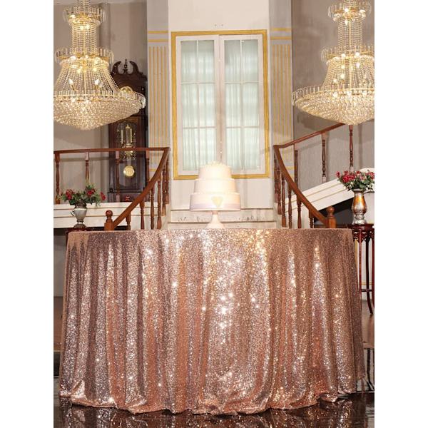 Rosegull Sequin Bryllupsduk 47 x 47 Tommers Kvadrat Polyeste