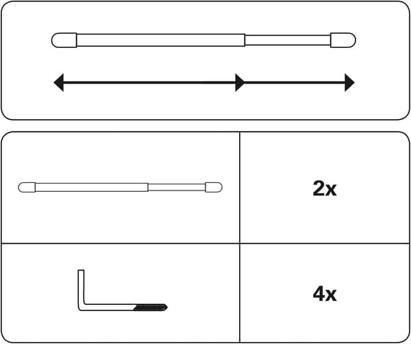 Glazing Bars, Plastic End Caps and Screw Hooks Included, Extendab
